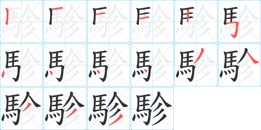 駗的笔顺写法