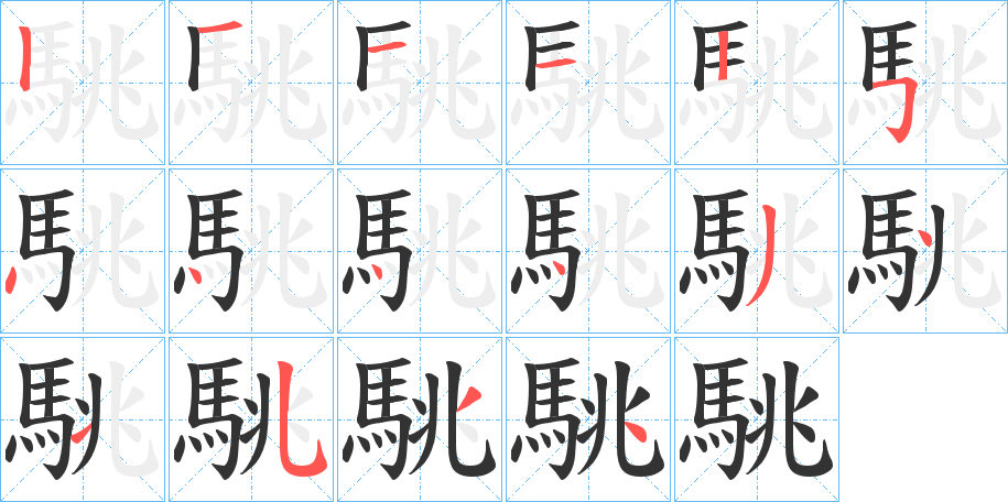 駣的笔顺写法