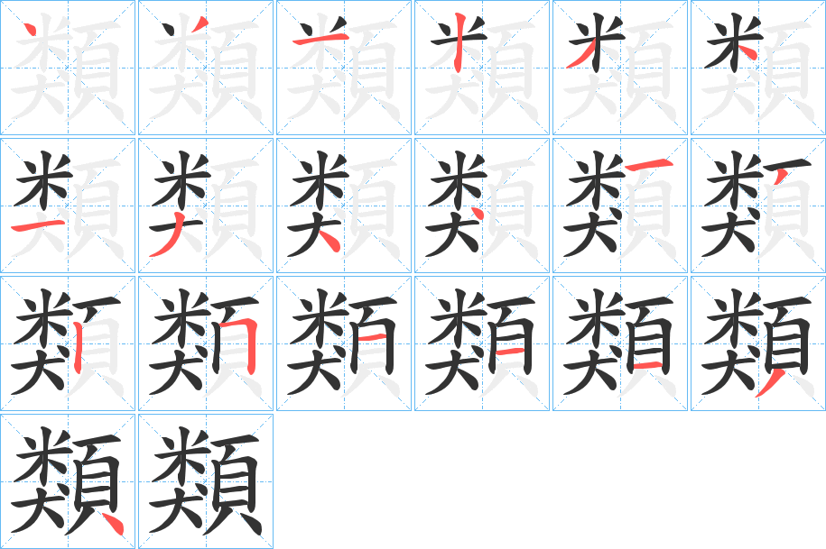 類的笔顺写法