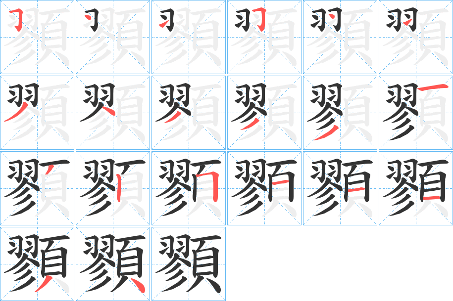 顟的笔顺写法
