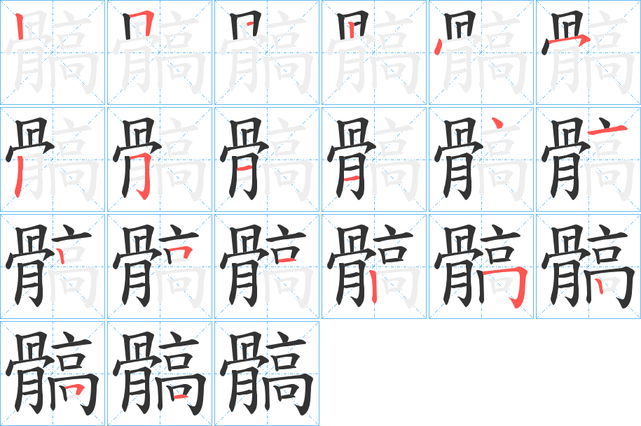 髇的笔顺写法