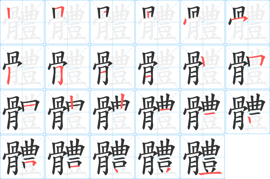體的笔顺写法