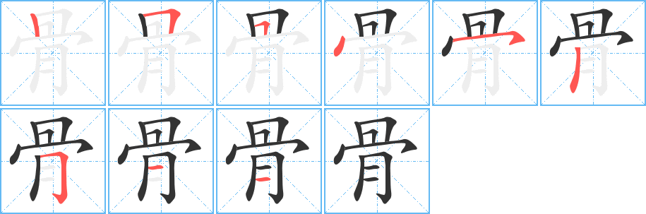 骨的笔顺写法