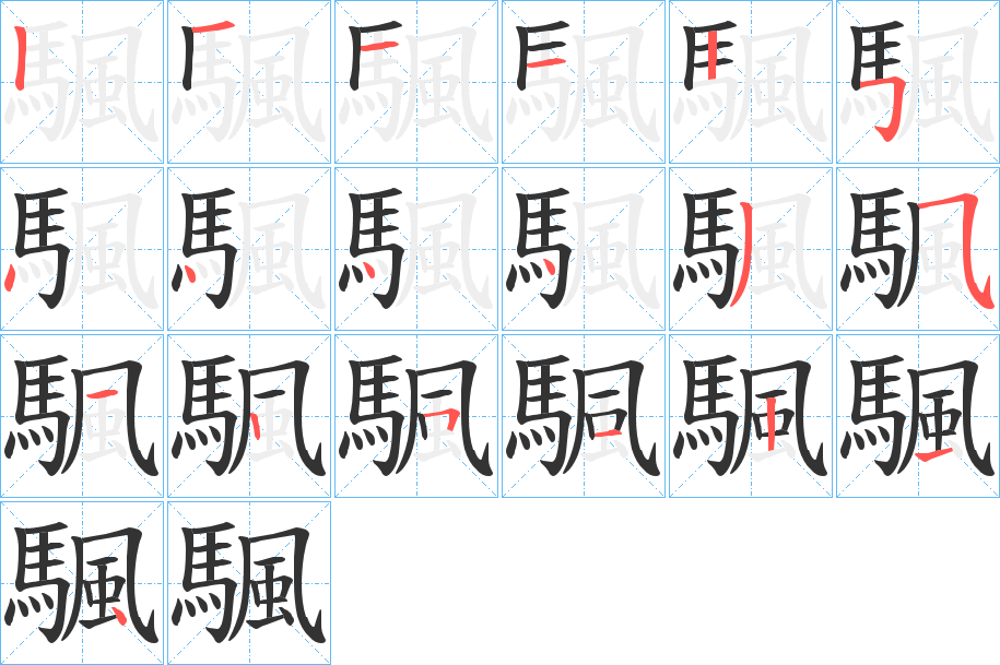 颿的笔顺写法