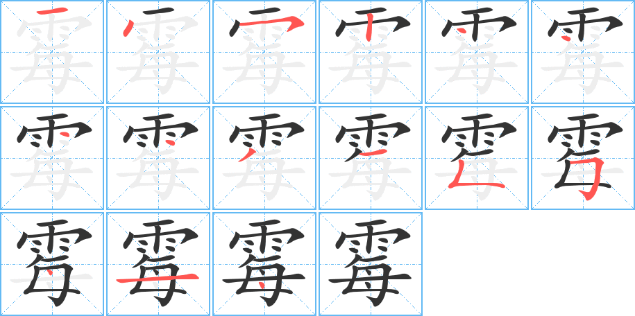 霉的笔顺写法