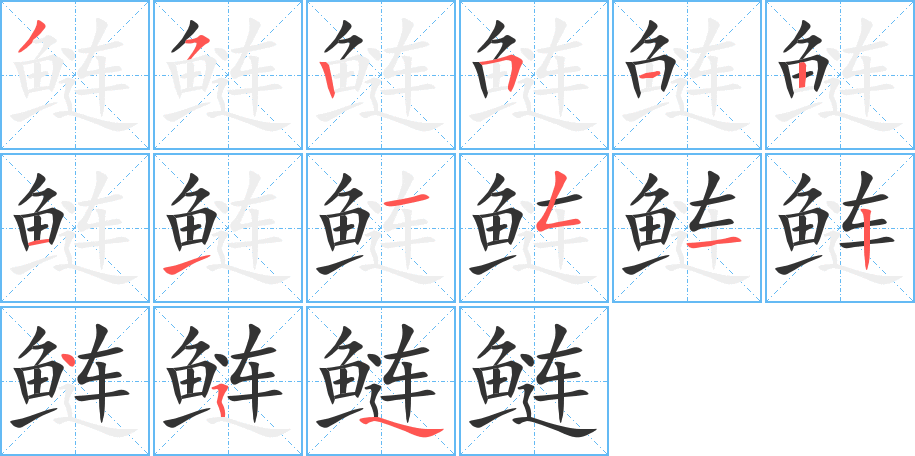 鲢的笔顺写法