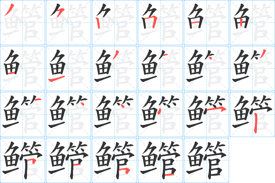 鳤的笔顺写法