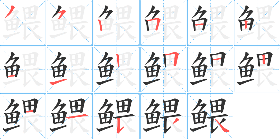 鳂的笔顺写法