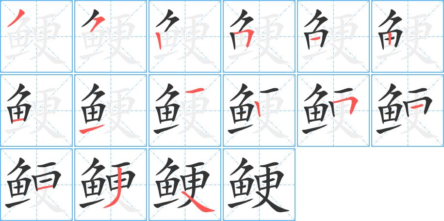 鲠的笔顺写法