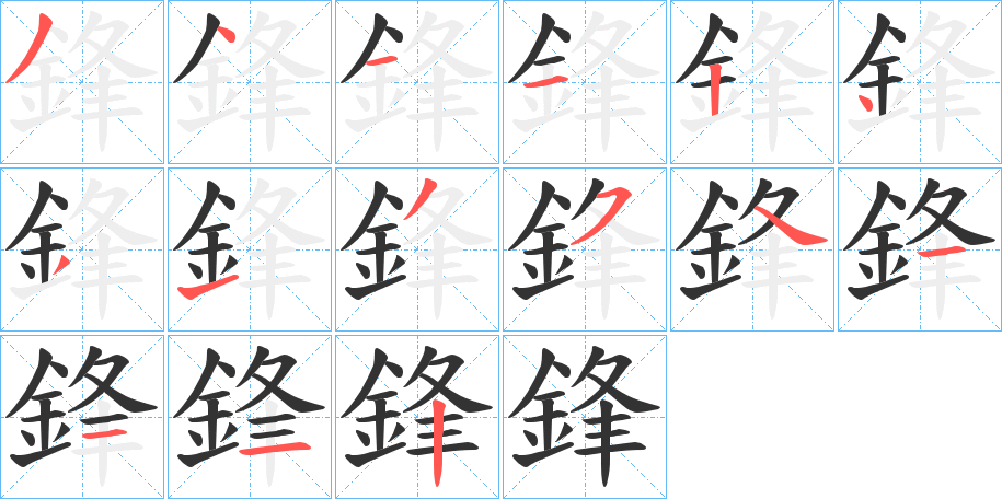 鋒的笔顺写法